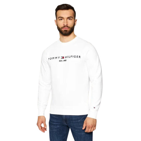 Felpa Uomo con logo sul petto Bianco Tommy Hilfiger- Francavilla Moda